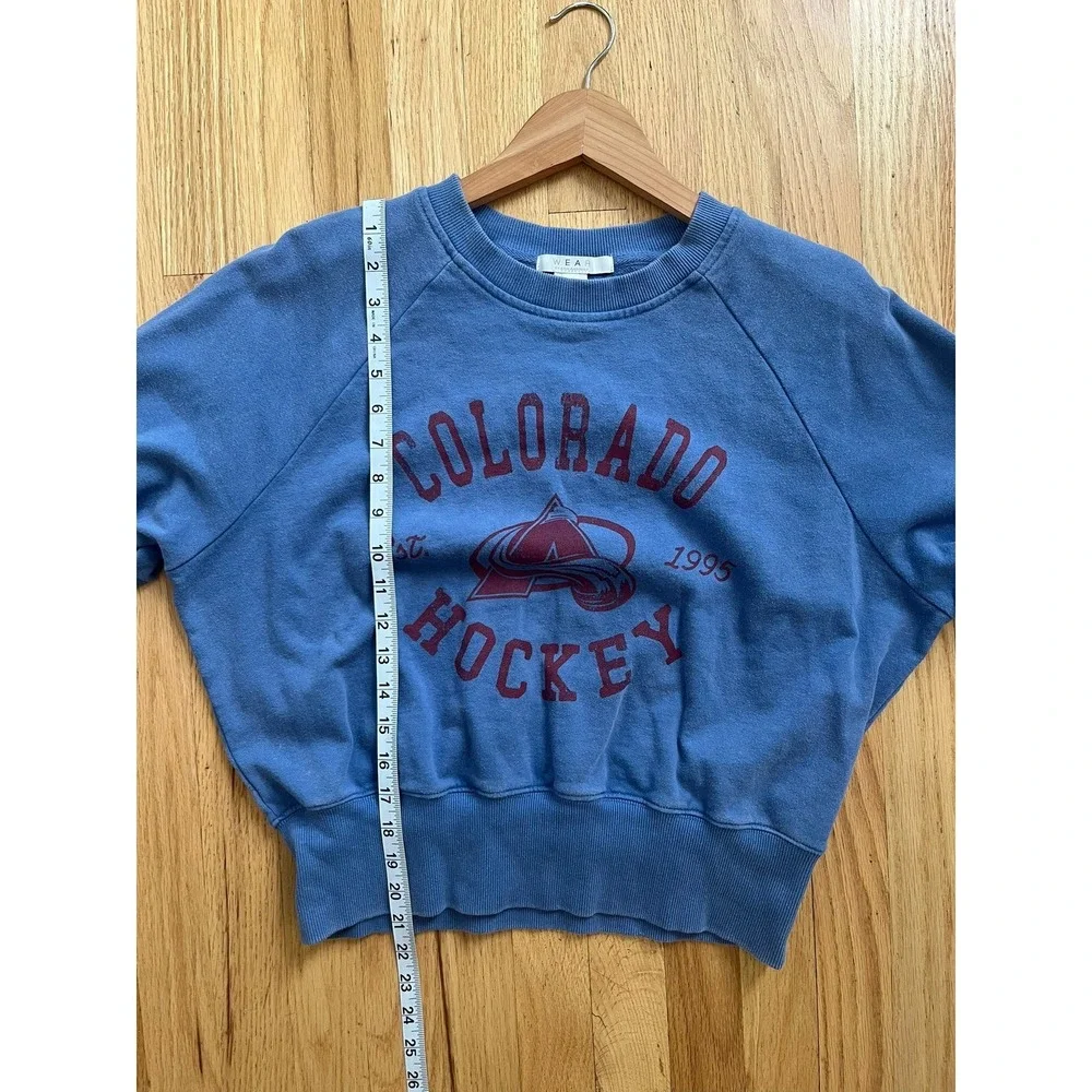 WEAR by Erin Andrews Colorado Avalanche NHL Sweatshirt Blue Cropped Large L